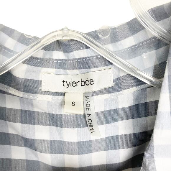 Tyler Boe Gray White Plaid Long Sleeve Button Down Sz S - Picture 2 of 6